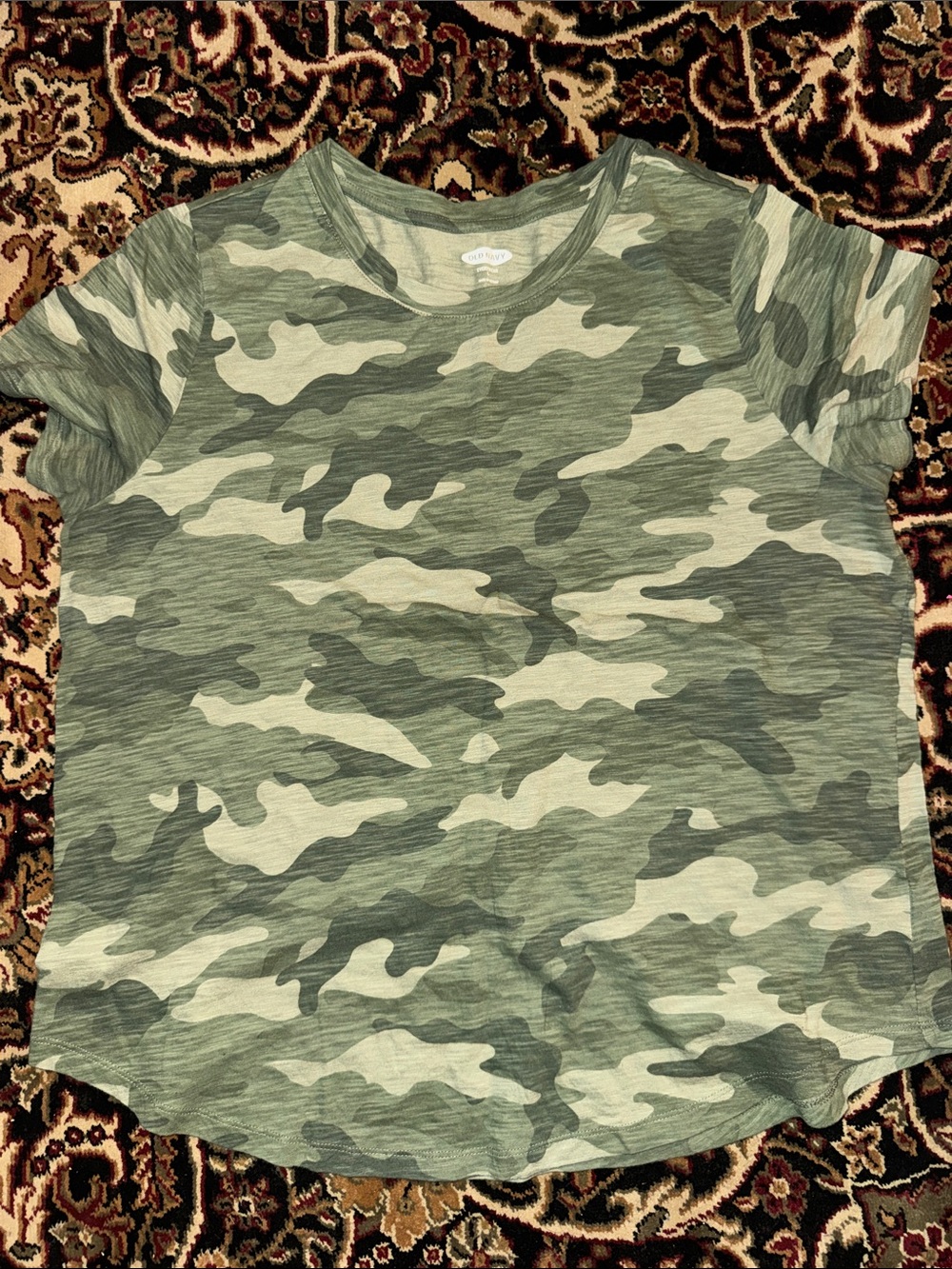 Old Navy Camo Short Sleeve Tee in Olive Green Size L